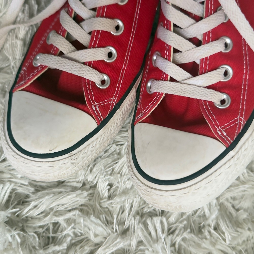 Converse Chuck Taylor All Star Red Canvas High Top Sneakers M 7 W 9 - Picture 13 of 14